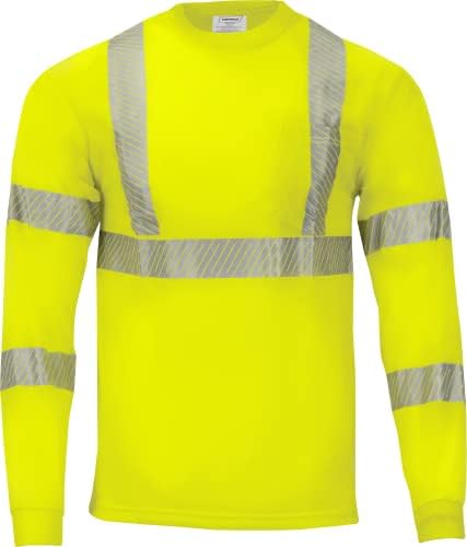 בגדי ברזל 1855 חולצת טריקו בטיחות שרוול ארוך עם שרוול ארוך עם חום מועבר קלטת רפלקטיבית | UPF 50+ סיד